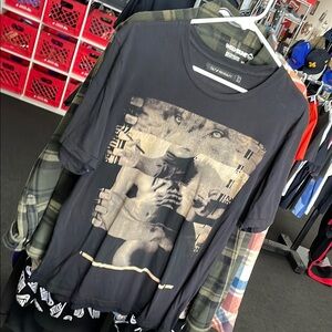 Men’s Rare Cult Of Individuality Big Logos Tee Shirt Used SZ L Black